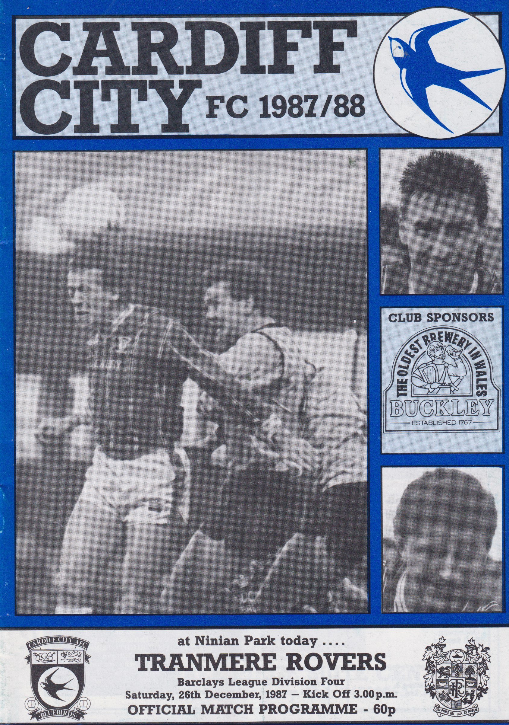 Cardiff City v Tranmere Rovers match programme